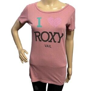 Rare Vintage Roxy T-Shirt I Heart Roxy Vail Colorado